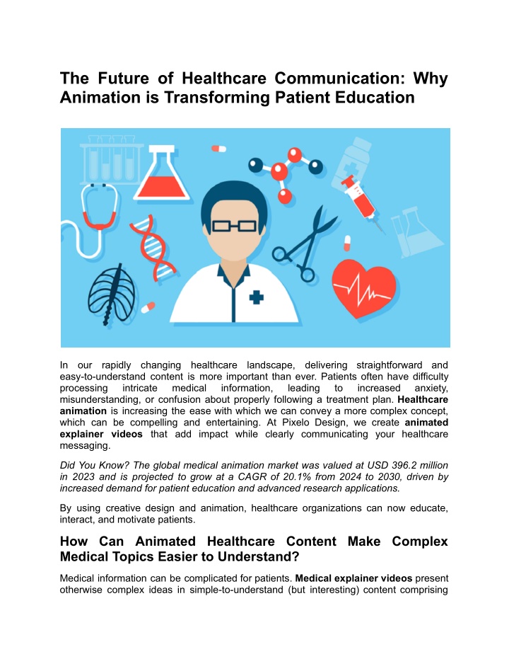 PPT - The Future of Healthcare Communication_ Why Animation is Transforming Patient Education PowerPoint Presentation - ID:14622079